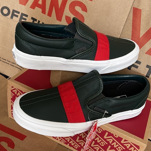 Vans Classic Slip-On W Leather & Webbing Scarabred WMNS - Picture 11 of 16